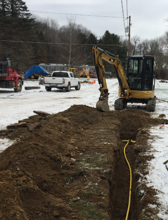 Cat 303.5e Utility Pipe Installation | Allegheny Contracting