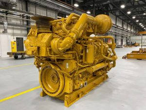 Side view of yellow industrial engine