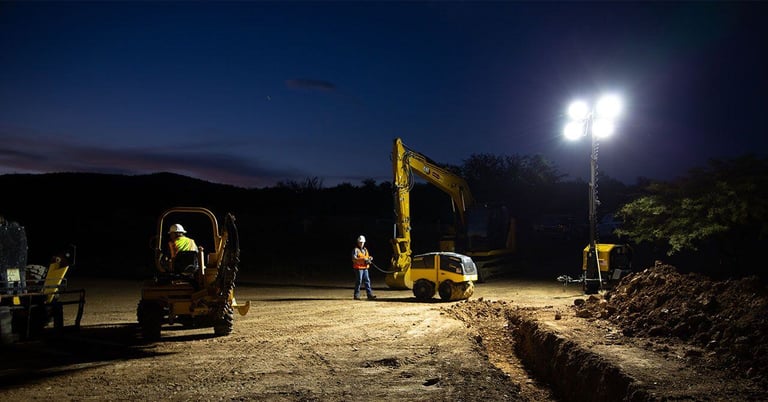 Jobsites After Dark: How Rental Lighting Keeps Crews SAFE and Productive
