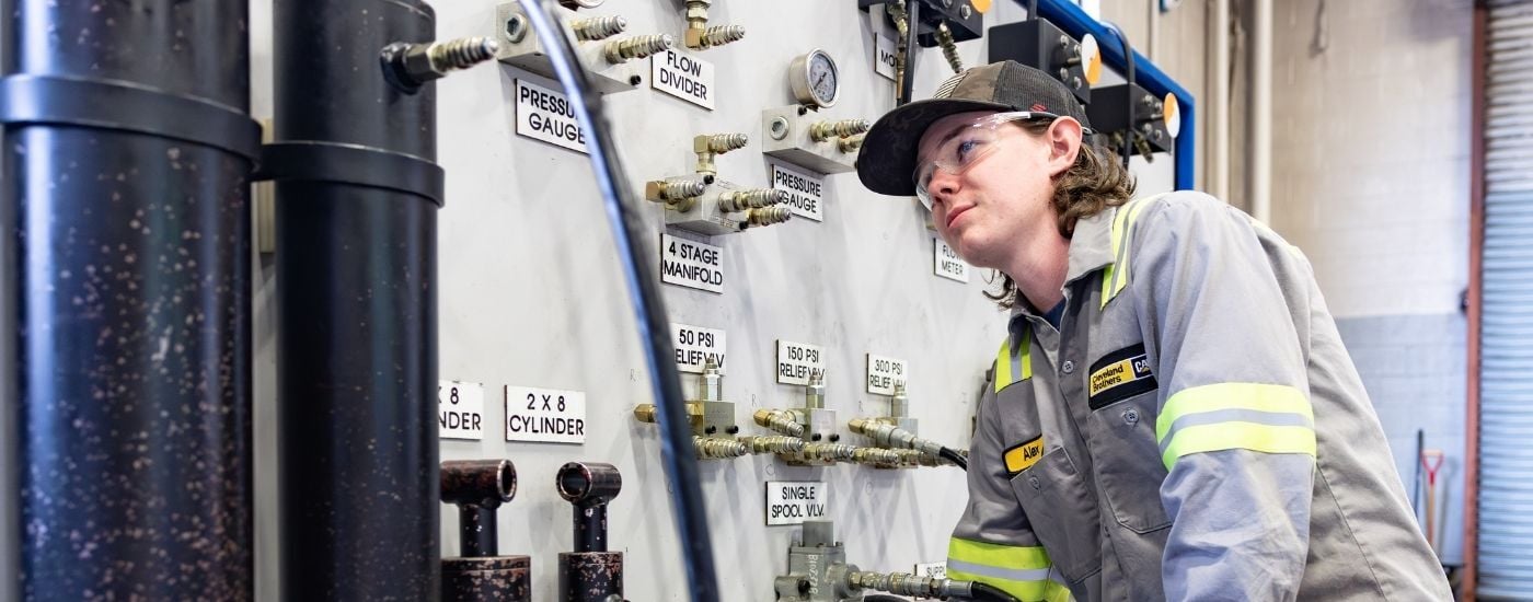 Group photo of Cleveland Brothers apprenticeship program participants posing together, representing the next generation of technicians.