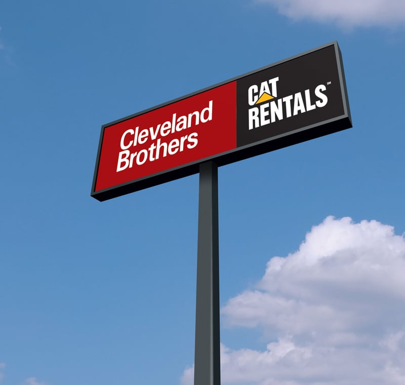 Cleveland Brothers Cat Rentals Sign