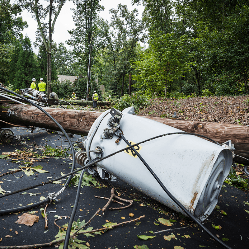 Downed power lines square