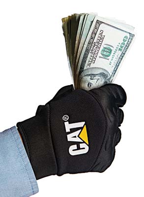 Cat Glove Holding Cash