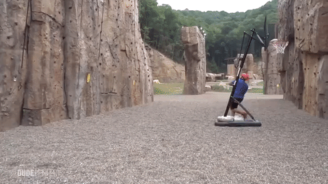 Basketball Shot off Rock Wall