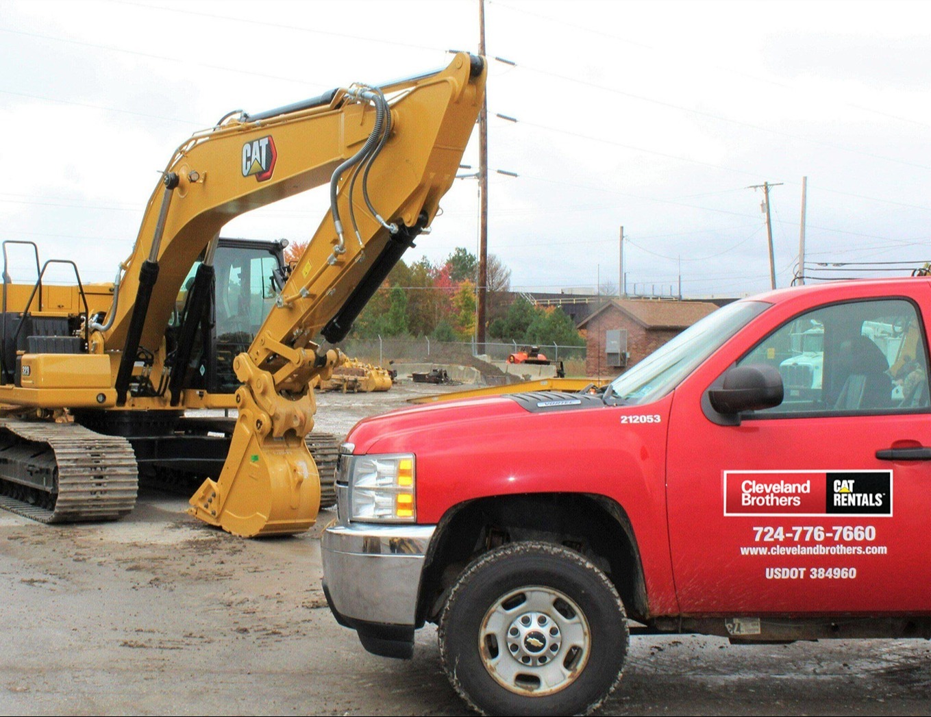 Rental Truck and Excavator