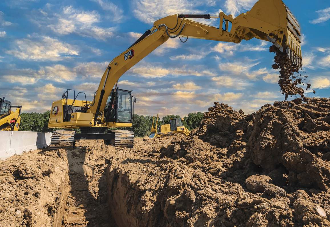 Excavator in action