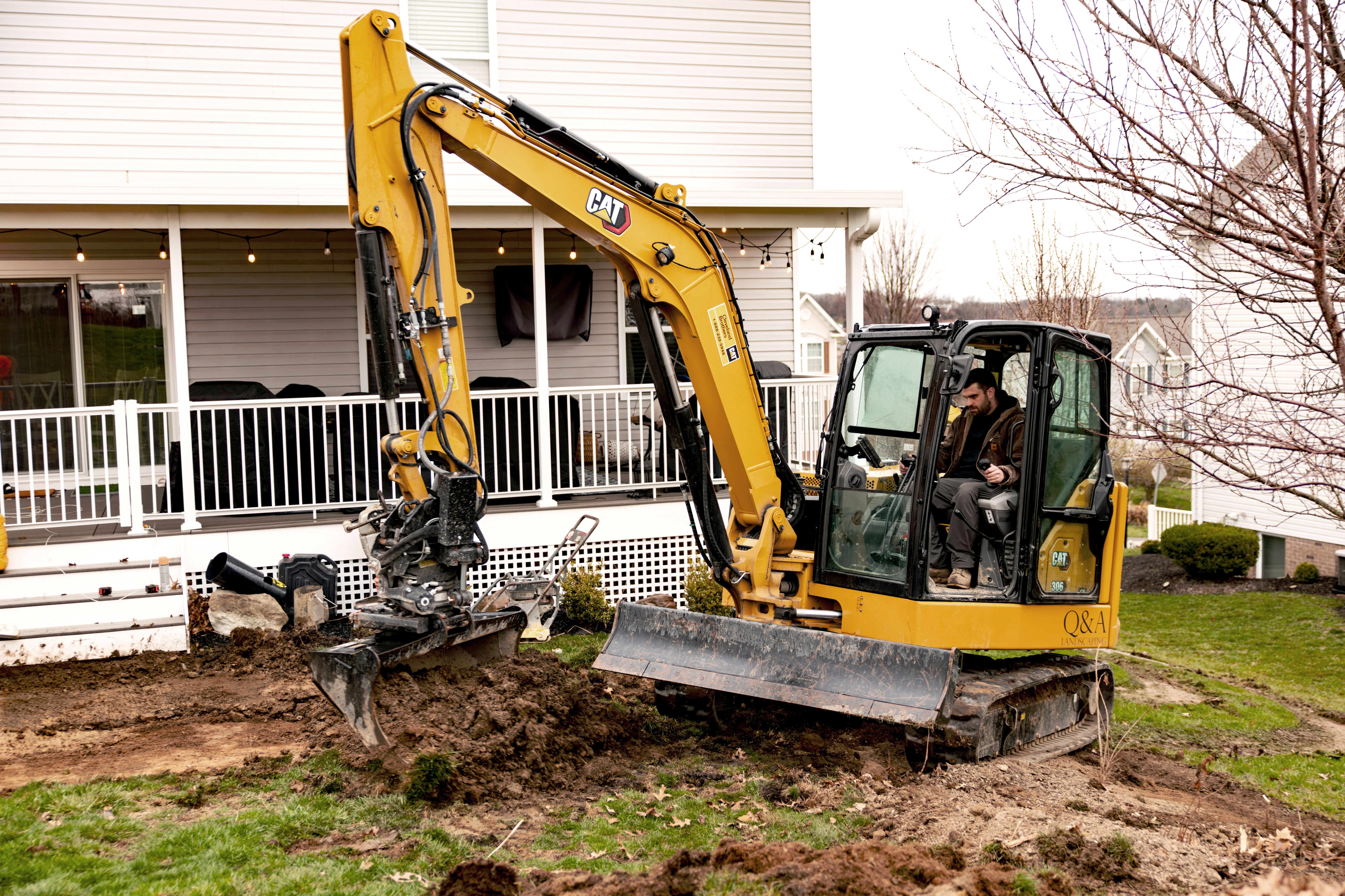 Cat excavator on a Murrysville jobsite